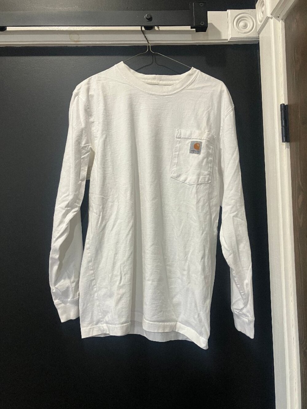 White Carhartt Loose Fit Long Sleeve Cotton Shirt size Small
